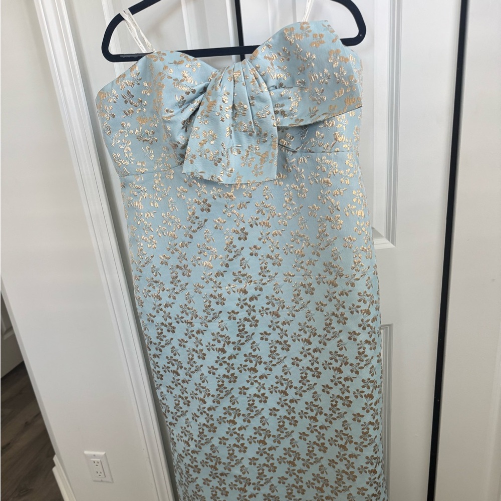 Lilly Pulitzer Strapless Dress in Blue and Gold